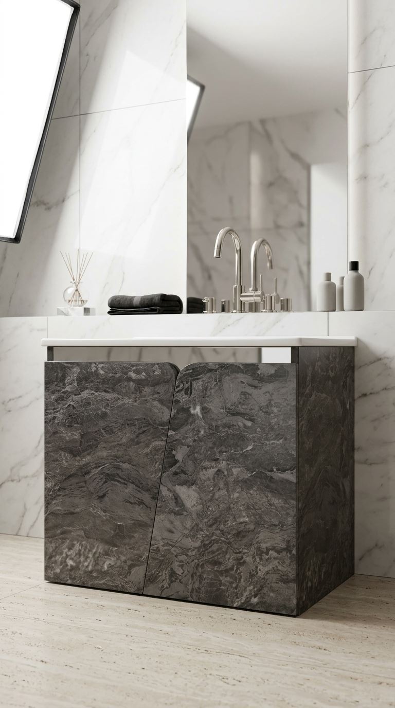 CRYSTAL bathroom unit, code C745-75, Dark grey marble