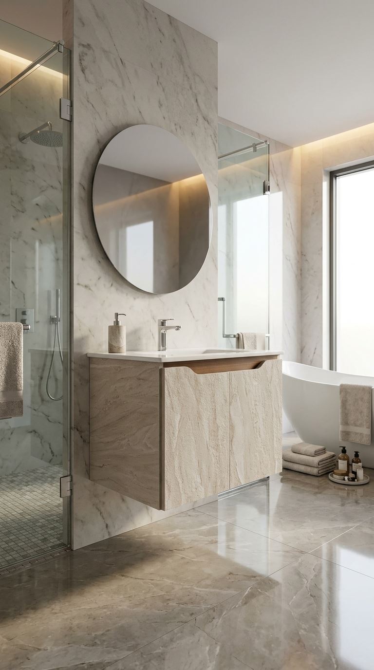وحدة حمام CRYSTAL كود C744-75 لون بيج رخامي