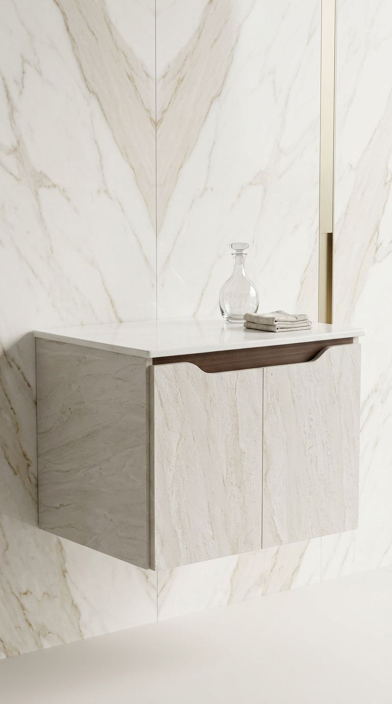 وحدة حمام CRYSTAL كود C744-75 لون بيج رخامي