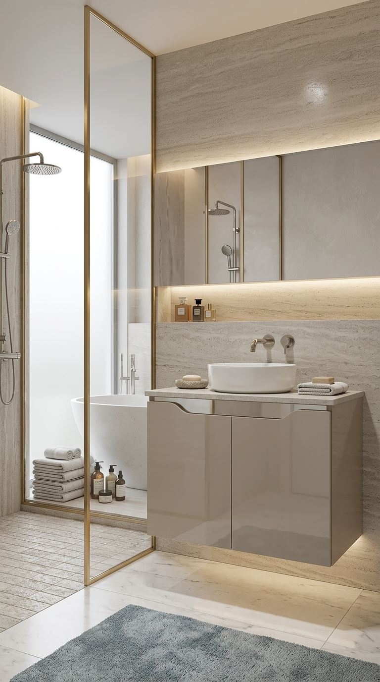 وحدة حمام CRYSTAL كود C847-85 لون بيج غامق