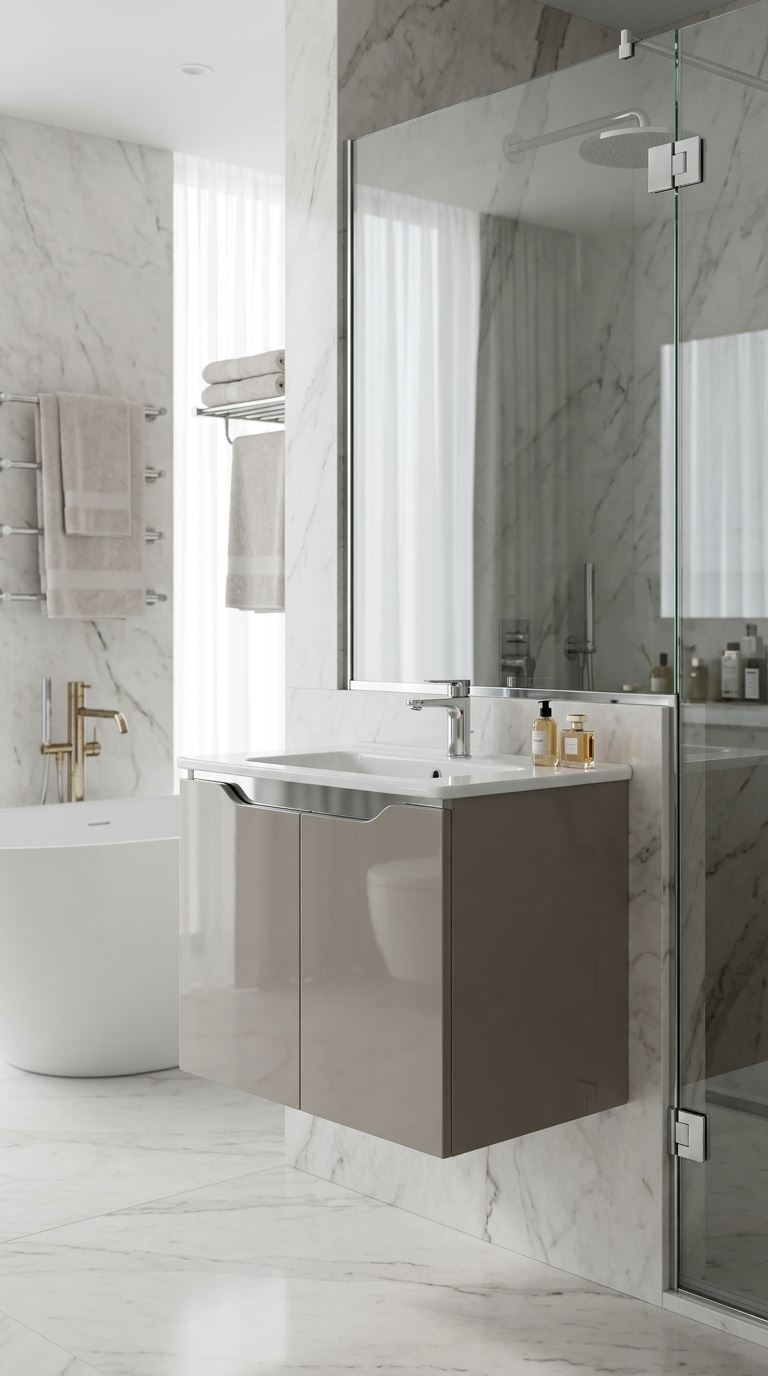 وحدة حمام CRYSTAL كود C847-85 لون بيج غامق